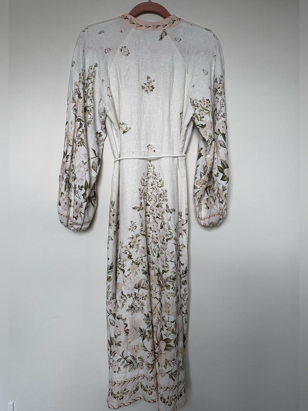 Calypso St. Barth Cream Floral-Print Linen Midi Dress - Picture 5 of 9